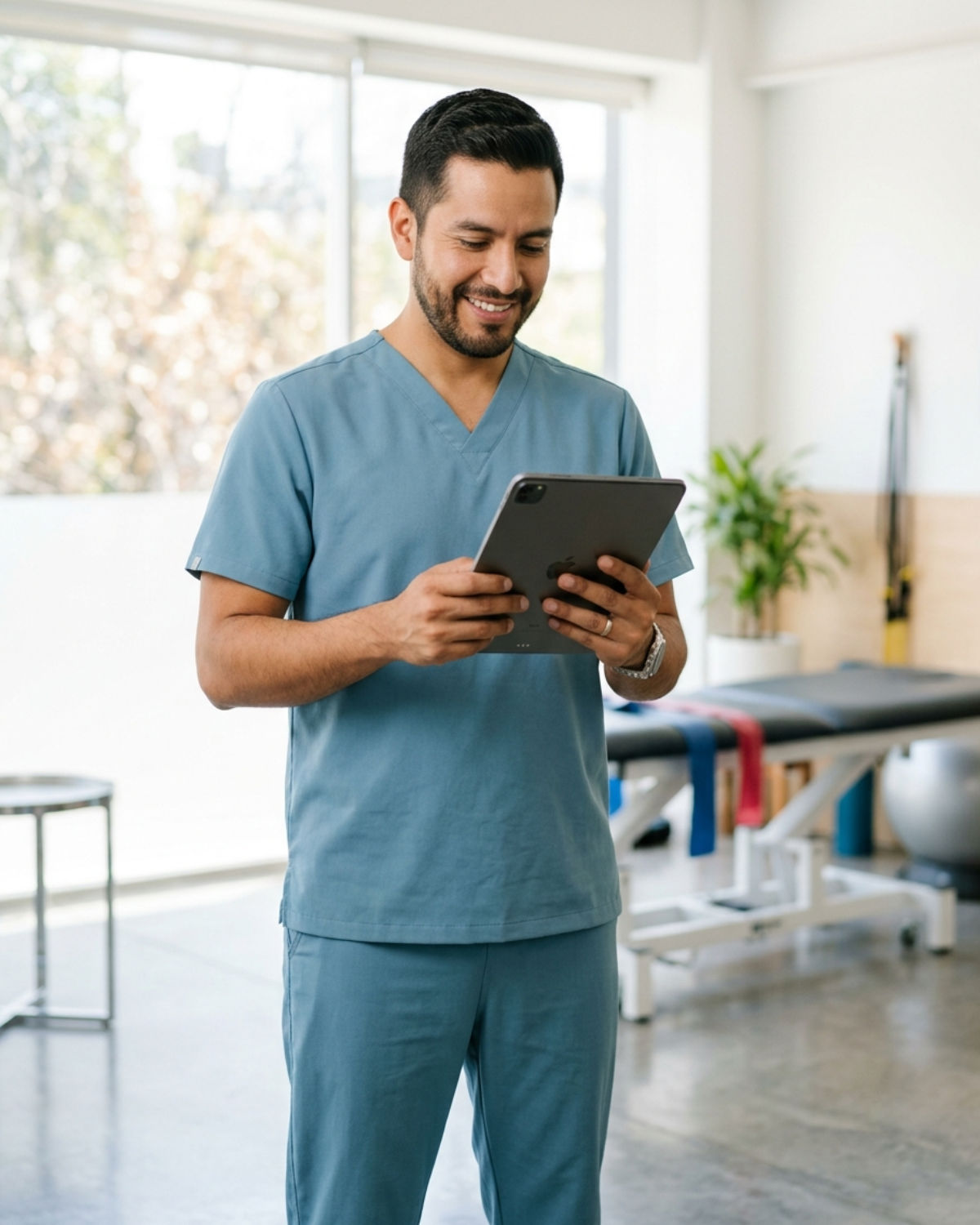 Profesional de la salud usando servicios digitales de Konsulto+