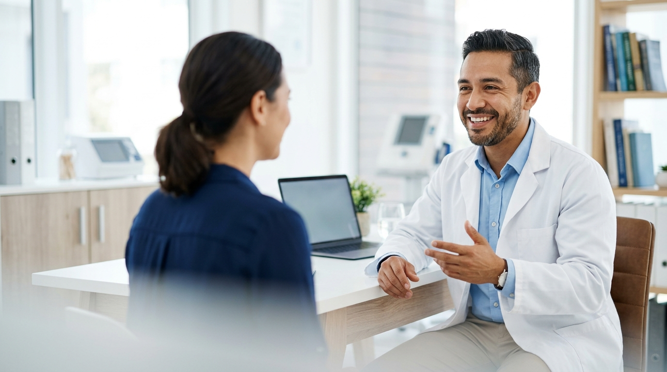 Médico generando confianza con su paciente